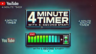 4-Minute Countdown Timer ⏱️ | White Background + Progress Bar