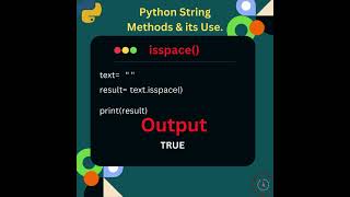 Exploring Python String Methods 'isspace()' #python #coding #interview #pythontutorial