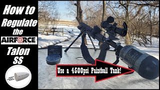 How to REGULATE the Airforce Airguns Talon SS to use a 4500psi PAINTBALL TANK \u0026 get MAD SHOT COUNT!