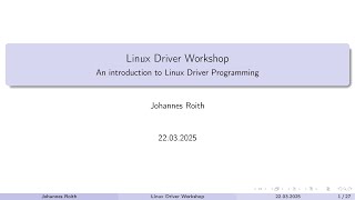 Linux Driver Workshop 2025