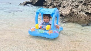 2歳の息子が挑戦 おもちゃのボートで可愛すぎる冒険 | 与論島 // 国際カップル