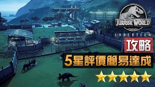 【5星攻略】最小範圍簡易達成心得《侏羅紀世界: 進化》Jurassic World Evolution