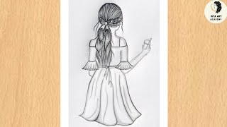 How to draw a girl with beautiful hairstyle || Pencil Sketch drawing || Beautiful Girl drawing