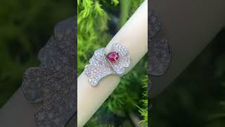 1.04CT PIGEON BLOOD 🩸 RUBY \u0026 DIAMOND \u0026 18K GOLD RING. Only ❤️✈️