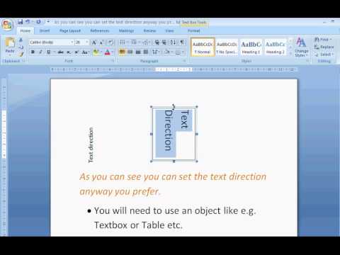 Change Text Direction in Word 2007/2010 Change Text Direction in Word 2007/2010
