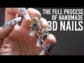 The Full Process of Handmade 3D Flower Nails