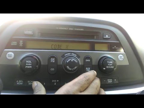 How To Enter Radio Code Honda Odyssey