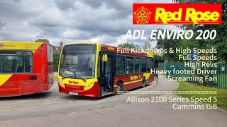 FULL KICKDOWNS \u0026 HIGH SPEEDS | ADL Enviro 200 gets Throttled | Red Rose Travel LTD