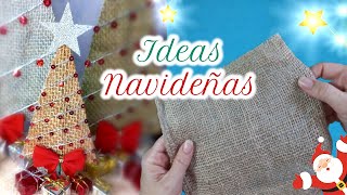 HERMOSAS MANUALIDADES NAVIDEÑAS 2023 🎄 IDEAS PARA REGALAR O VENDER con tela de arpillera 🎅 DIY