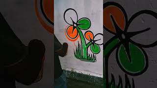 Wall painting💚🤍🧡 #art#Art#Drawing#Shorts#Viral#ShortsViral#YoutubeShorts#ArtSubrataGuha#Artist