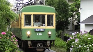 20160611【ＨＤ・原画４Ｋ】あじさいの鎌倉2016（江ノ電御霊神社踏切・あじさいとのコラボ）