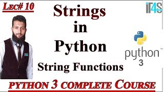Python Tutorial in Urdu | Hindi | Strings in Python | Definition | Uses | Examples | Methods