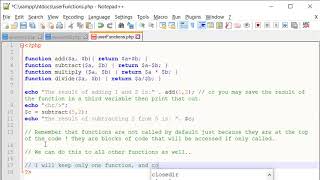 User Defined Functions in PHP