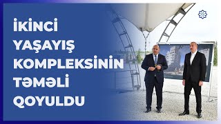 Prezident İlham Əliyev Füzuli şəhərində ikinci yaşayış kompleksinin təməlini qoyub