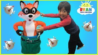 Catch the Fox Family Fun Board Games for kids and Eggs Surprise Toys for winner!