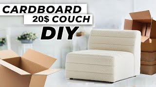 DIY CARDBOARD 20$ COUCH // HOW TO MAKE A SOFA OUT OF CARDBOARD ASMR