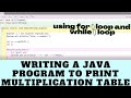 Writing A Java program To Print Multiplication Table of Any Integer Using Loops | GK And Coding Hub