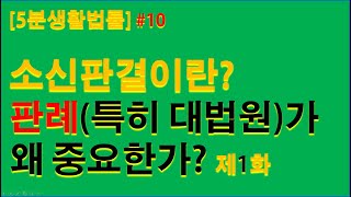 [5분생활법률#10] 소신판결이란?? (판례의 중요성)