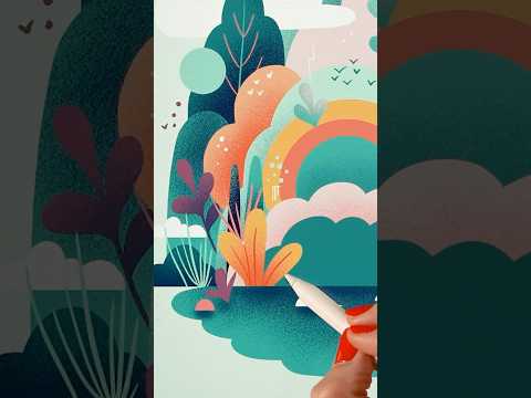 How to create a vector style illustration in Procreate on the iPad #drawing #procreate