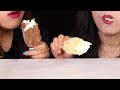 asmr milk white chocolate mini marshmallows ice cream bar macaron kitkat ferrero cream cake먹방