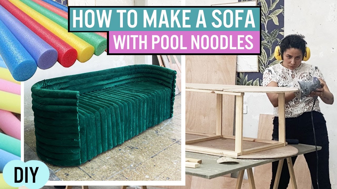 DIY SOFA USING POOL NOODLES // HOW TO MAKE A COUCH - YouTube