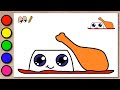 Cute Drawing Fried Chicken - How to Draw Cute Fried Chicken for Kids and Toddler