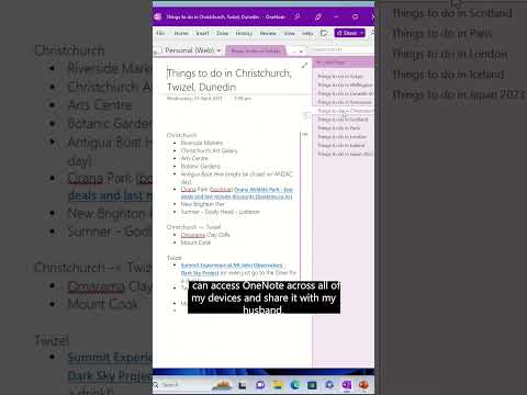 Holiday Planning in OneNote