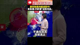 康芮颱風持續減弱中！　氣象署：仍影響「這些地區」@ChinaTimes #SHORTS #康芮 #颱風 #強颱 #秋颱 #颱風假 #連假 #暴風 #天氣  #侵襲 #台灣 #氣象署 #氣象局