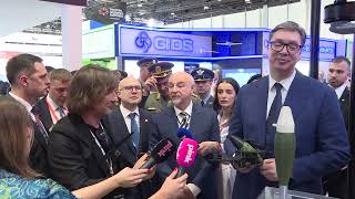 PREDSEDNIK REPUBLIKE SRBIJE ALEKSANDAR VUČIĆ JE POSETIO ŠTAND PR-DC #IDEX2023