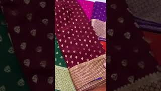 PURE CREPE SILK HANDLOOM BROCADE SAREES WITH SOFT SILKY ZARI WEAVES