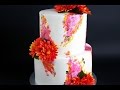 painted two tier engagement / wedding cake- Rosie's Dessert Spot