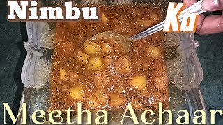 नींबू का चटपटा मीठा अचार बिना धूप बिना तेल का चले सालों साल Nimbu Achaar #basickitchen82 #yt