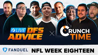 FANDUEL & DRAFTKINGS LIVE NFL DFS PICKS & STRATEGY: WEEK 18