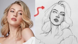 How to draw Face easy beginner proportion tutorial