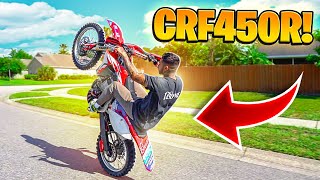 WHEELIEING THE MOST MODDED CRF450R EVER ! ( CRAZY POWER ) | BRAAP VLOGS