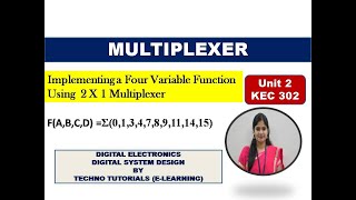 Implementing Boolean function using Multiplexer | 4 Variables Function implementation using 2x1