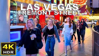 [4K HDR] Fremont Street Las Vegas Walking Tour | Downtown Las Vegas | 2024