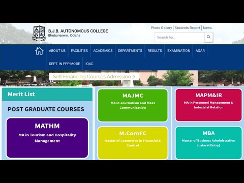 BJB Autonomous College PG Course 1st Merit List Published Session 2020 ...