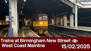 Trains at Birmingham New Street (15/02/2025) | Feat. Double Cromptons & 47802