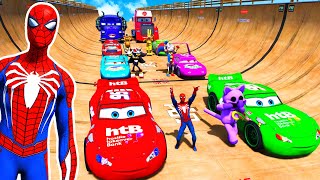 GTA V SPIDER-MAN 2, FNAF, DIGITAL CIRCUS, SUPERHEROES Join in Epic New Stunt Racing Cars