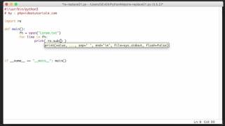 Python 3 Tutorial - replace text with regular expression
