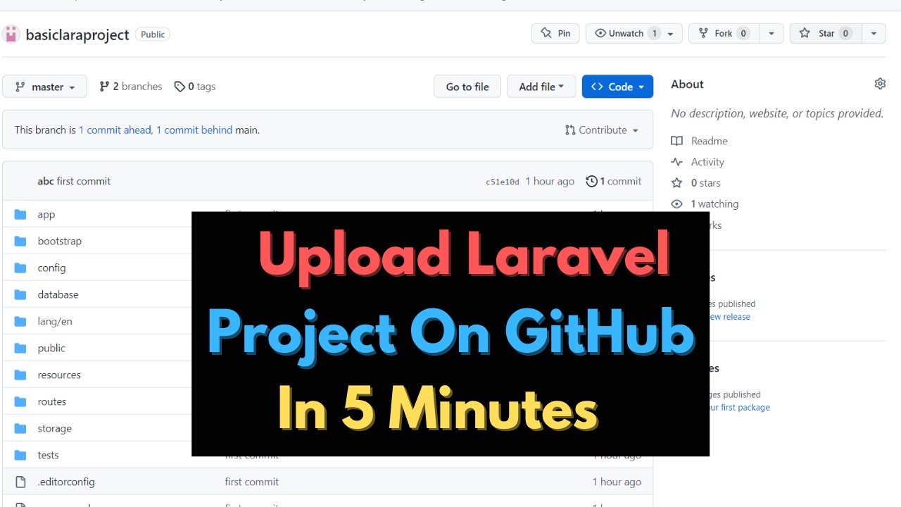 How To Upload Laravel Project On Github Tutorial Step By Step Youtube