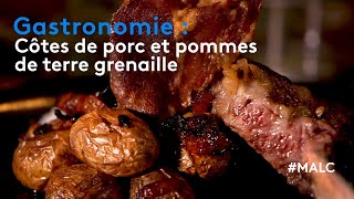 Gastronomie : côtes de porc et pommes de terre grenaille