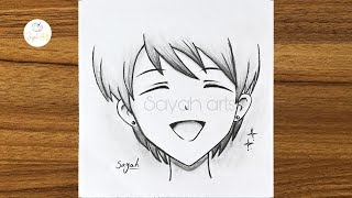 How to draw cute anime boy  | Easy anime drawing | Easy drawing for beginners | Pencil drawing easy