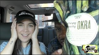 Trader Joe's Crispy OKRA chips with Lauren Toyota from #HOTFORFOOD