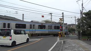 【電車と踏切】JR川越線　平方新道踏切