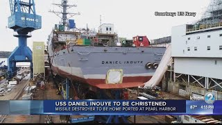 New missile destroyer to be christen in Maine, honors Hawaii lawmaker