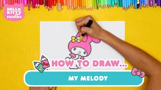 How to Draw My Melody | Hello Kitty Crafts