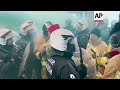 belgian firefighters storm eu building in protest