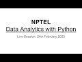 Data Analytics with Python: Live Interaction Session 3 - Probability Distributions